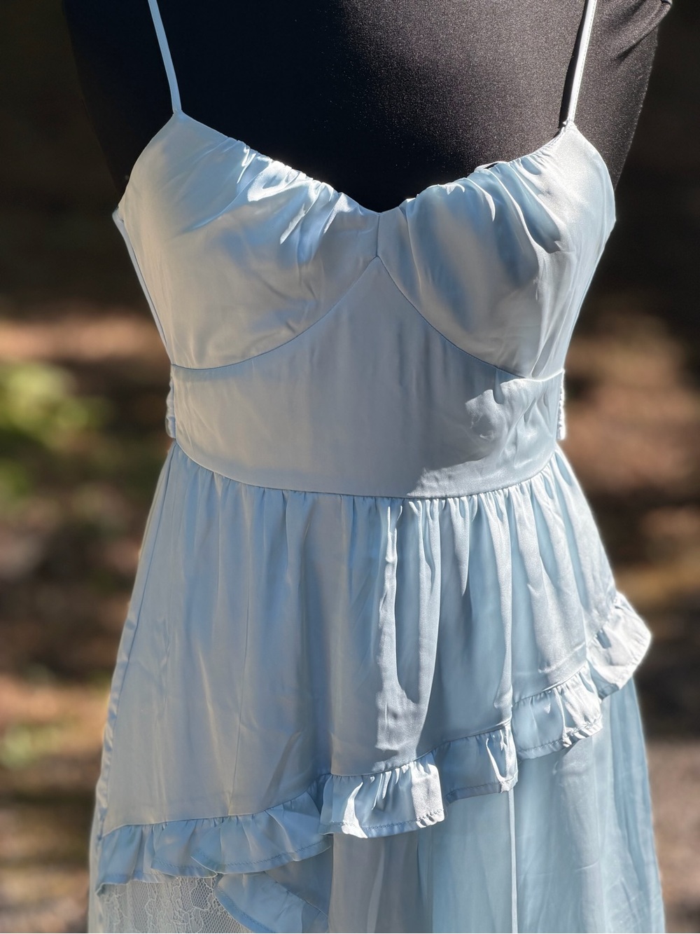Francesca's Collections Light Blue Ruffled High-Low Maxi Dress - Picture 5 of 8